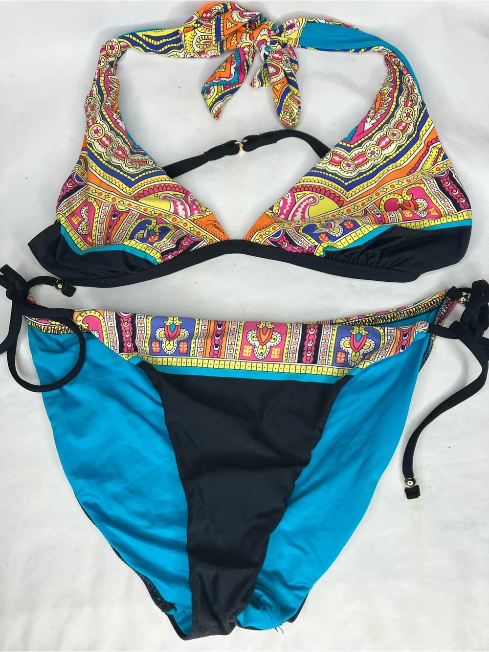 Trina Turk 8 Nepal paisley halter bikini